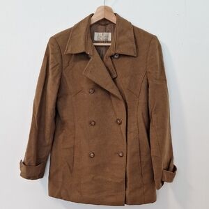 Women's Brown Double-Breasted  Cashmere Coat